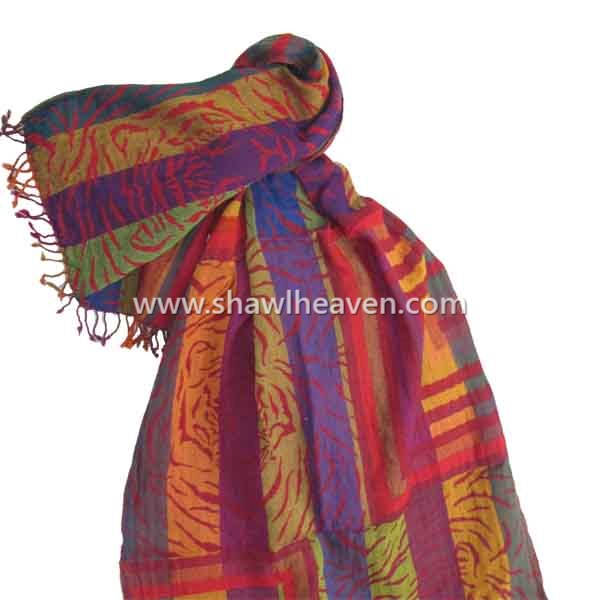 Tiger stripe woven jacquard schal shawl